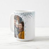 Minimalistisches blaues Schneeflocken-Foto Kaffeetasse (Vorderseite Links)