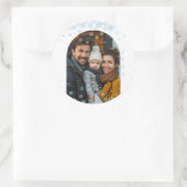 Minimalistisches blaues Schneeflocken-Foto Runder Aufkleber (Tasche)