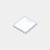 Minimalistisches blaues Skript Zwei-Rahmen-Monogra Post-it Klebezettel (angewinkelt)