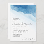 Minimalistisches blaues Wasser Einladung Foil Einl (Vorne/Hinten)