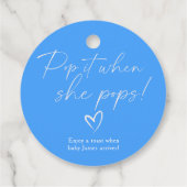 Minimalistisches Blue Baby Duschbad Pop Geschenkanhänger (Rückseite)