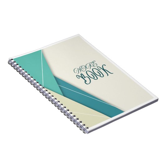 Minimalistisches Blue Beige Notebook Notizblock (Rechte Seite)