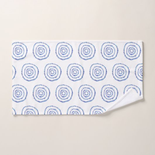 Minimalistisches Blue Circle Bho Badetuch Set (Handtuch)
