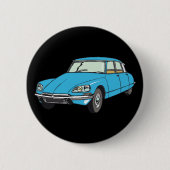 Minimalistisches Blue DS19 La Déesse Illustration Button (Vorderseite)