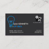 Minimalistisches Blue Electrical Bulb Visitenkarte (Vorderseite)