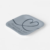 Minimalistisches Blue Heart Handgeschriebenes Eleg Pappteller (Gewinkelt)