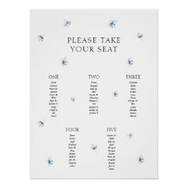 Minimalistisches Blue Hydrangea-Tischplakat Poster