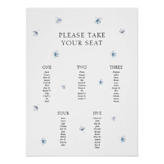 Minimalistisches Blue Hydrangea-Tischplakat Poster