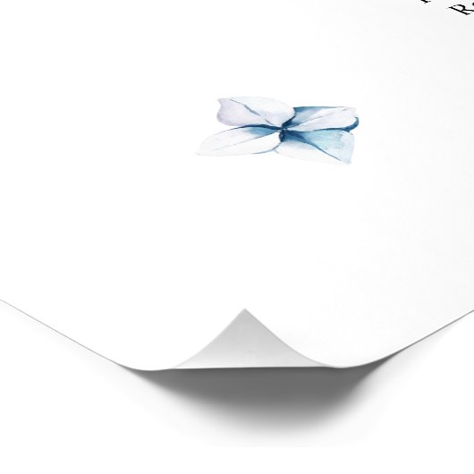 Minimalistisches Blue Hydrangea-Tischplakat Poster (Ecke)