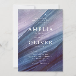 Minimalistisches Blue & Lila Abstrakte Probe Abend Einladung