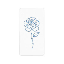Minimalistisches Blue Rose Line Art Poster