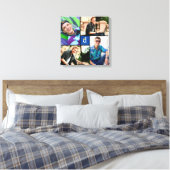 Minimalistisches Blue Square Monogram 4 Foto Absch Leinwanddruck (Insitu (Schlafzimmer))
