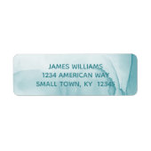 Minimalistisches Blue Watercolor Rückgabeadresse-E (Vorne)