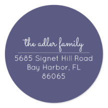 Minimalistisches Blue & White Return-Address-Label