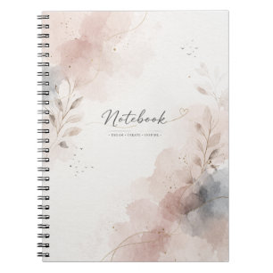 Minimalistisches Blumen Notizbuch   Ästhetisches W Notizblock