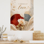 Minimalistisches Blumen-Rosen-Kunstposter Poster (Küche)