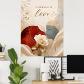 Minimalistisches Blumen-Rosen-Kunstposter Poster (Heimbüro)
