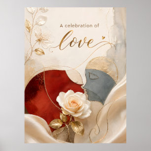 Minimalistisches Blumen-Rosen-Kunstposter Poster