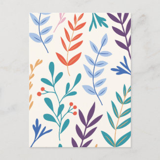 Minimalistisches Blumenblatt Feiertagspostkarte