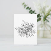 Minimalistisches BlumenBouquet Postkarte (Stehend Vorderseite)