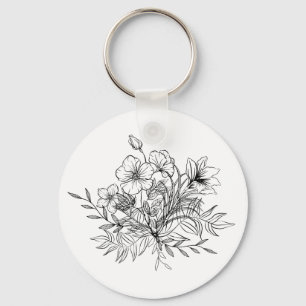 Minimalistisches BlumenBouquet Schlüsselanhänger