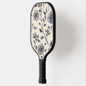 Minimalistisches Blumendesign mit Individuelle Nam Pickleball Schläger (Links)