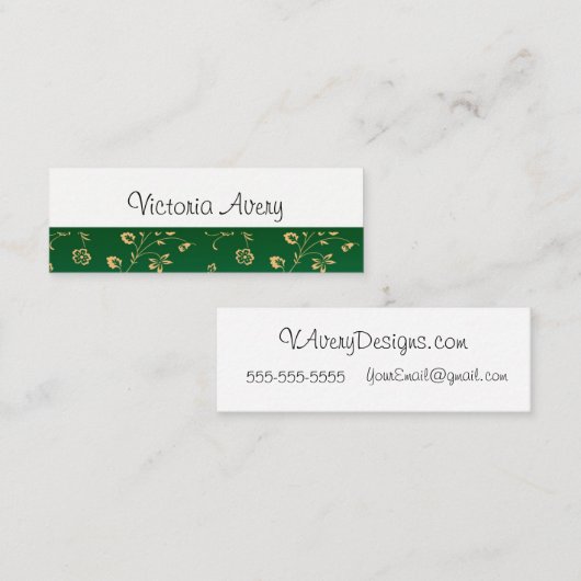 Minimalistisches Blumenentwurfs-modernes Mini Visitenkarte (Vorne/Hinten)