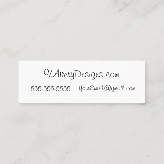 Minimalistisches Blumenentwurfs-modernes Mini Visitenkarte (Rückseite)