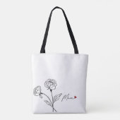 Minimalistisches Blumengeschenk Mama Tote Beutel G Tasche (Rückseite)