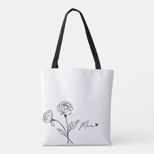 Minimalistisches Blumengeschenk Mama Tote Beutel G Tasche (Rückseite)