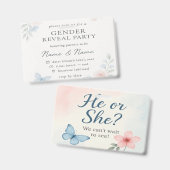 Minimalistisches Blumengeschlecht - Einladung Ausweis (Vorder- & Rückseite)