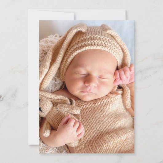 Minimalistisches Blumenkreuz Modernes Taufbecken F Einladung (Rückseite)