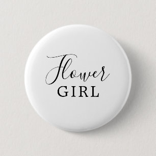 Minimalistisches Blumenmädchen-Brautparty Button