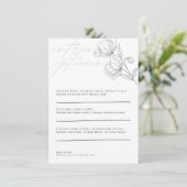 Minimalistisches Blumenmenü Begleitkarte (Stehend Vorderseite)