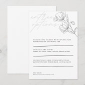 Minimalistisches Blumenmenü Begleitkarte (Vorne/Hinten)