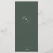 Minimalistisches Blumenmenü Programm (Rückseite)