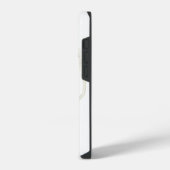 Minimalistisches Blumenmonogramm Weiß iPhone Hülle (Linke Seite)
