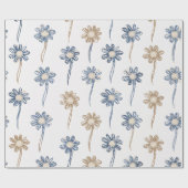 Minimalistisches Blumenmuster Daisy (5) Geschenkpapier (Flach)