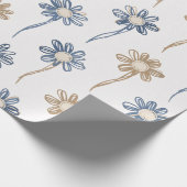 Minimalistisches Blumenmuster Daisy (5) Geschenkpapier (Ecke)