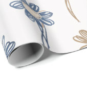 Minimalistisches Blumenmuster Daisy (5) Geschenkpapier (Rolleneckpunkt)