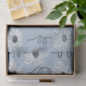 Minimalistisches Blumenmuster Daisy (7) Seidenpapier (Geschenk)
