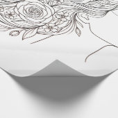 Minimalistisches Blumenmuster Frau Geschenkpapier (Ecke)