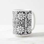 Minimalistisches Blumenmuster Kaffeetasse (VorderseiteRechts)