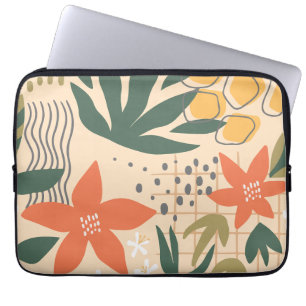 Minimalistisches Blumenmuster  Laptopschutzhülle