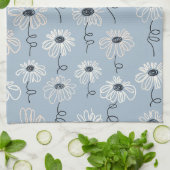 Minimalistisches Blumenmuster mit Gänseblümchen (7 Geschirrtuch (Gefaltet)