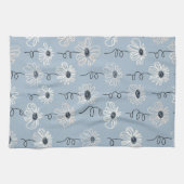 Minimalistisches Blumenmuster mit Gänseblümchen (7 Geschirrtuch (Horizontal)