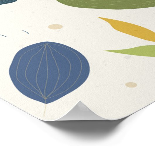 Minimalistisches Blumenmuster Poster (Ecke)