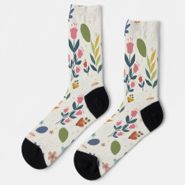 Minimalistisches Blumenmuster Socken