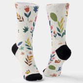 Minimalistisches Blumenmuster Socken (Gewinkelt)