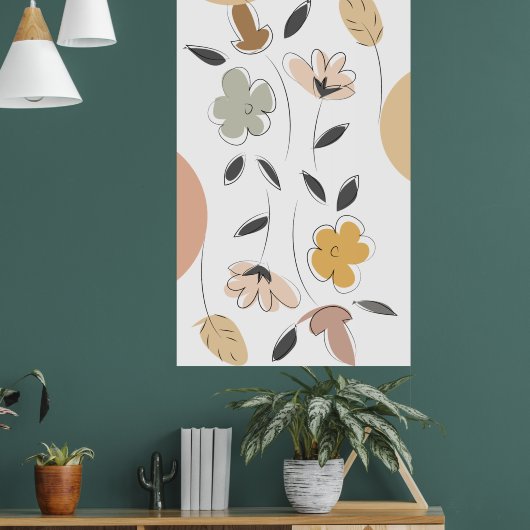 Minimalistisches Blumenposter Poster (Wohnzimmer 1)